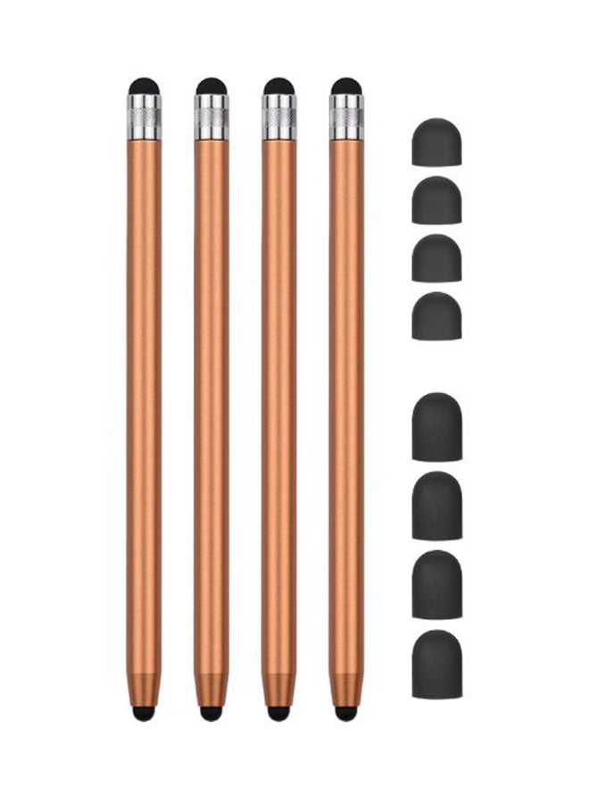 4-Piece 2-In-1 Touchscreen Stylus Pen Gold - Image 1